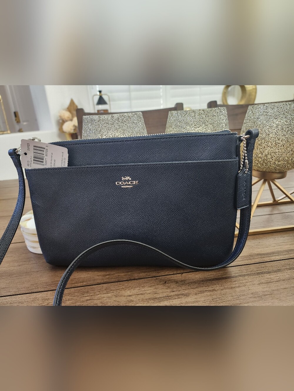 Coach Navy Crossbody- Signature Leather - Picture 2 of 10